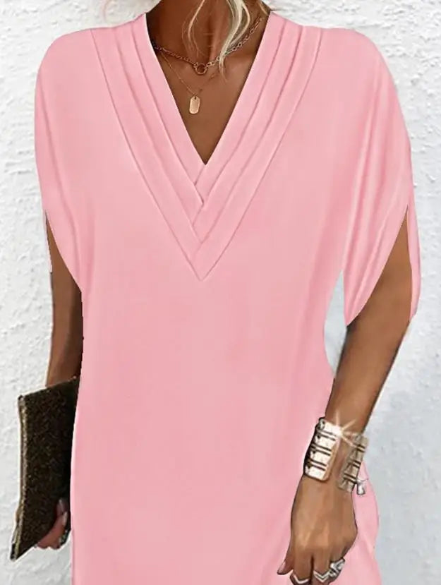 B Bliss™ | Robe Mini Décontractée à Col en V