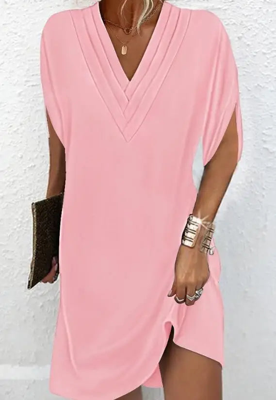 B Bliss™ | Robe Mini Décontractée à Col en V